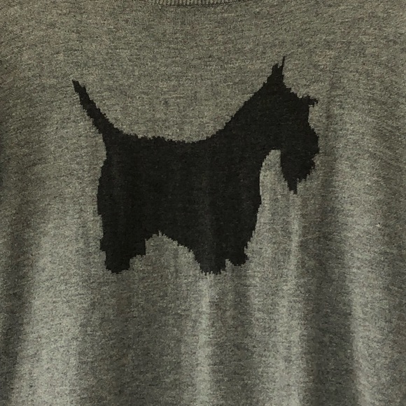 ANN TAYLOR LOFT grey sweater, Scotty dog design, S - Picture 2 of 6